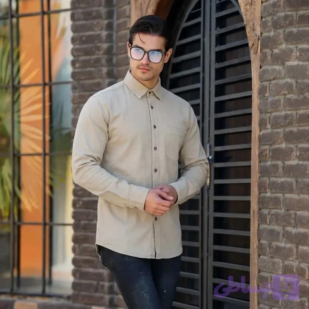 پیراهن کتان مردانه مدل تک جیب رنگ مشکی