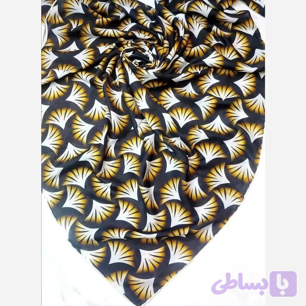 روسری زنانه مجلسی قواره دار نخی دست دوز 140 سانتی