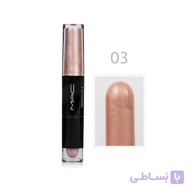کانتور و هایلایتر دو سر مک شماره 03 مدل concealer & liquid high light — تصویر 1