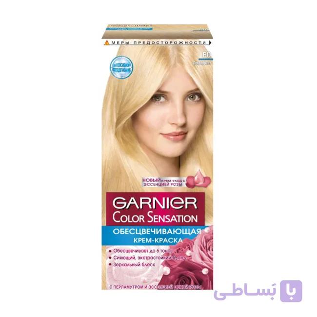 کیت رنگ مو گارنیر شماره E0 سری COLOR SENSATION سوپر بلوند — تصویر 1