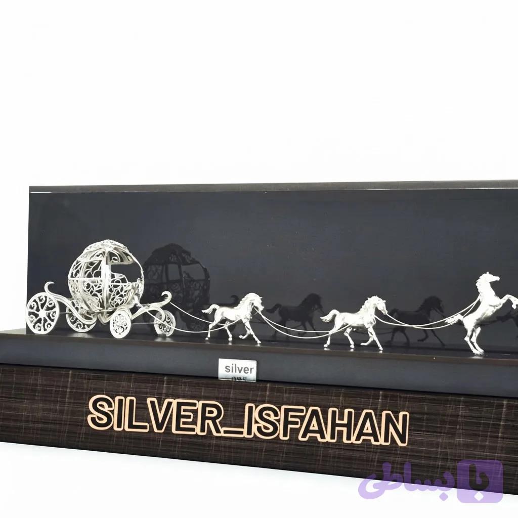کالسکه تمام نقره عیار ۹۲۵ طرح سیندرلا