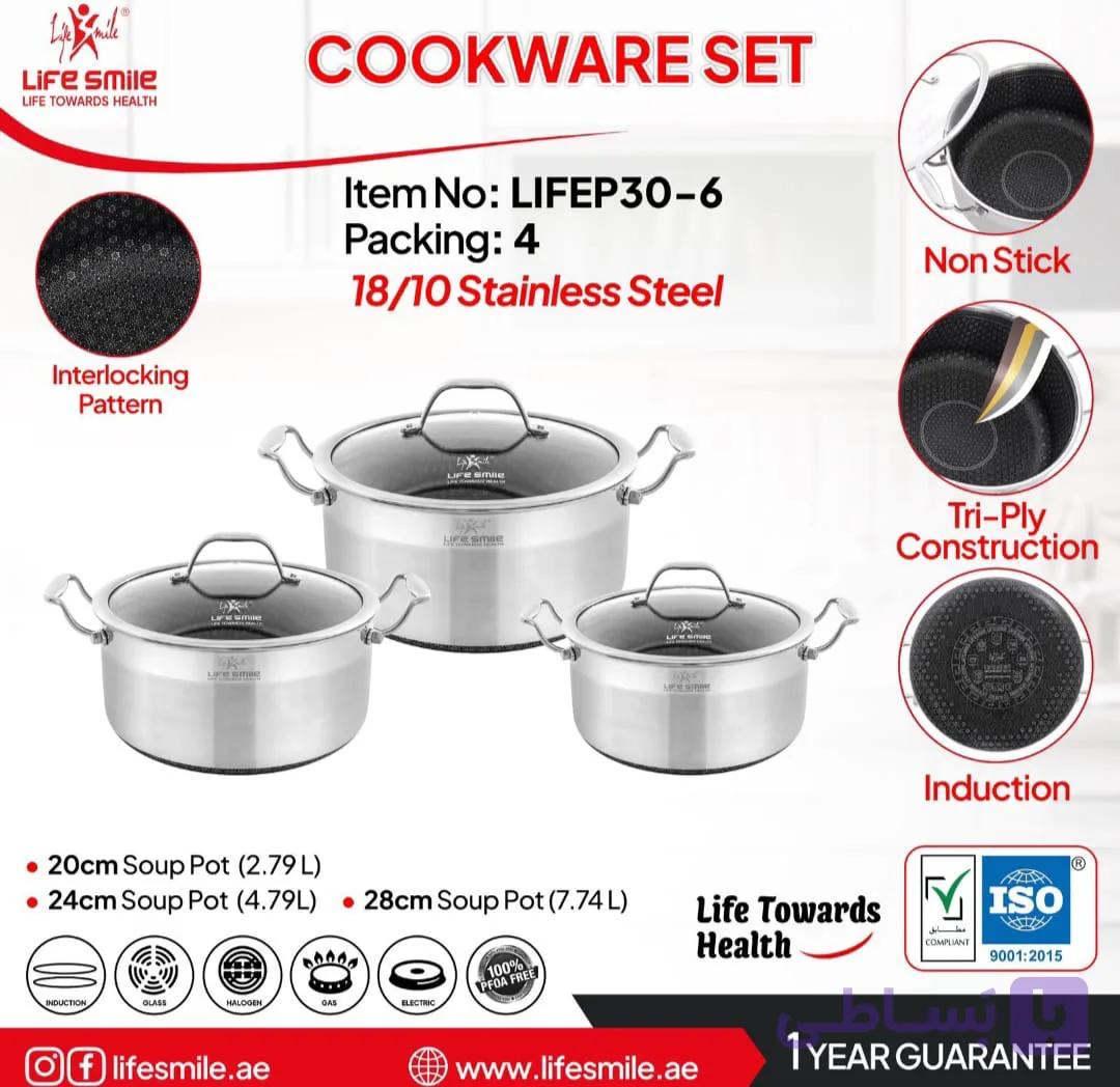 سرویس قابلمه 6 پارچه استیل لیرزی لایف اسمایل LIFEP30-6 — تصویر 1