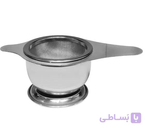 صافی چای تمام استیل زیره دار رنگ نقره ای و طلایی — تصویر 1
