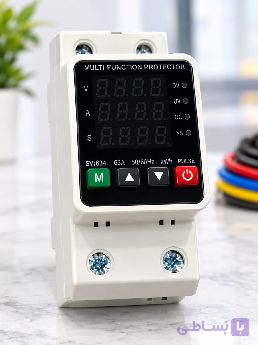محافظ ولتاژ دیجیتال 63 امپر فیوزی داخل تابلو — تصویر 1