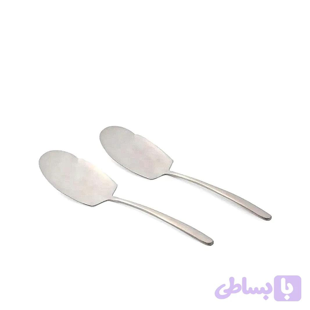 سرویس کفگیر 2 پارچه لایف اسمایل مدل CUTRS-2-7 رنگ نقره‌ای