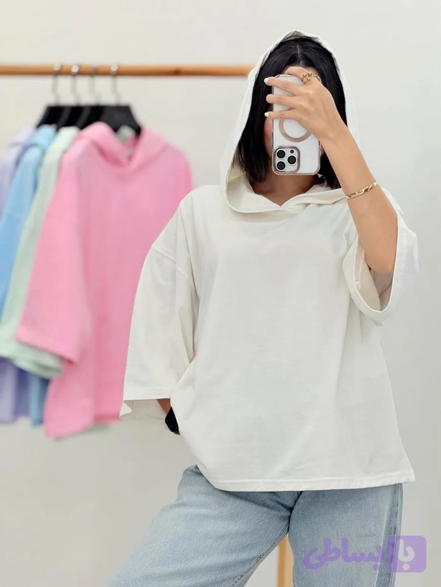 تیشرت باکسی کلاه دار