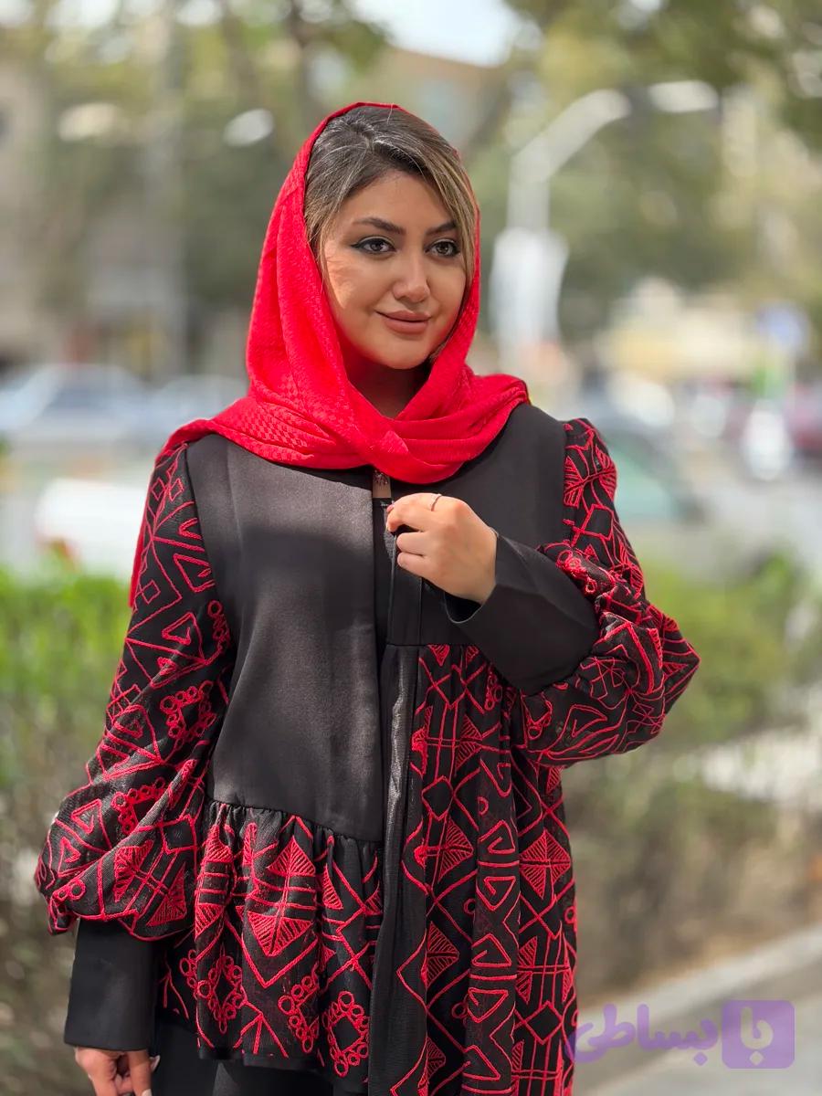 مانتو مجلسی بلند قرمز
