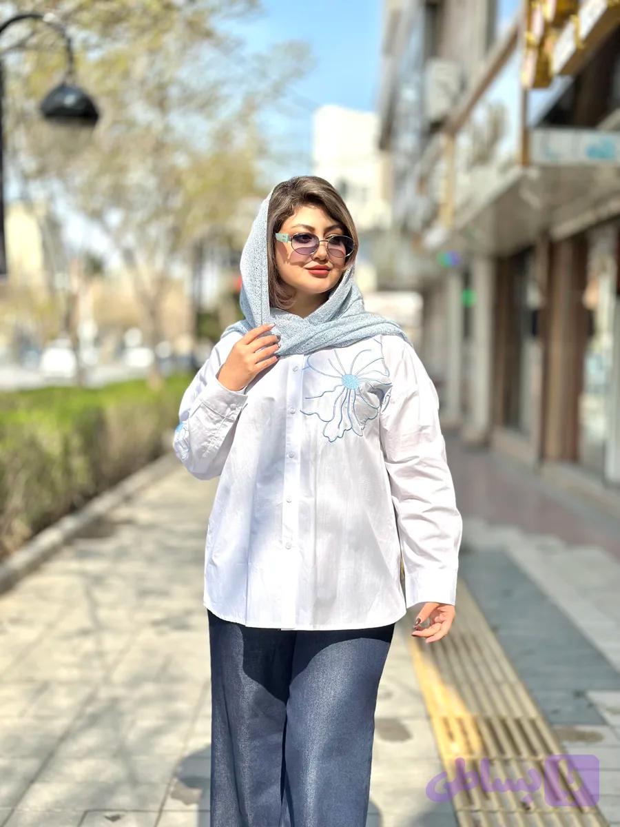 شومیز سفید گلدوزی