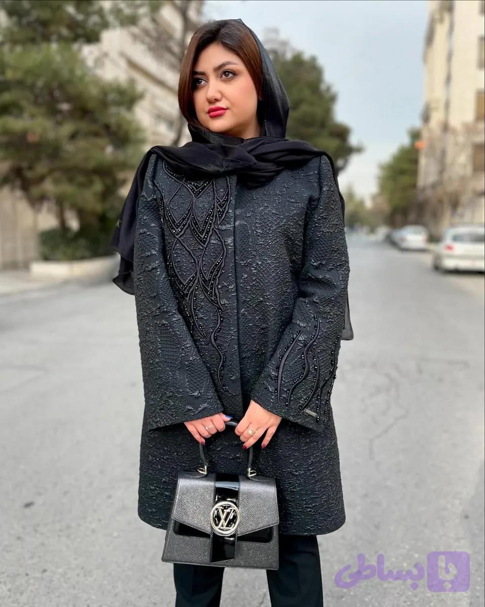 مانتو ژاکارد مجلسی مشکی