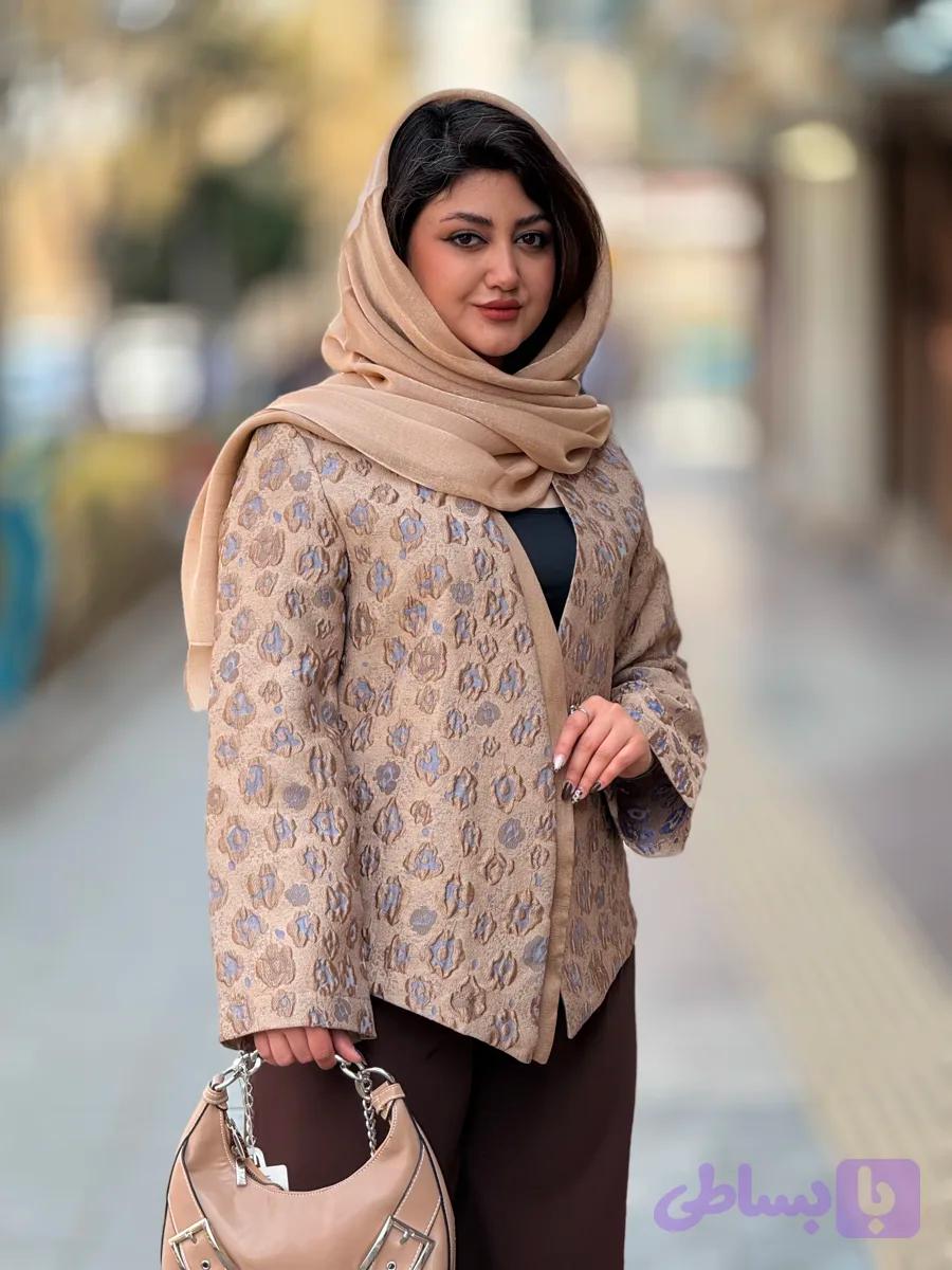 کت ژاکارد کوتاه پلنگی