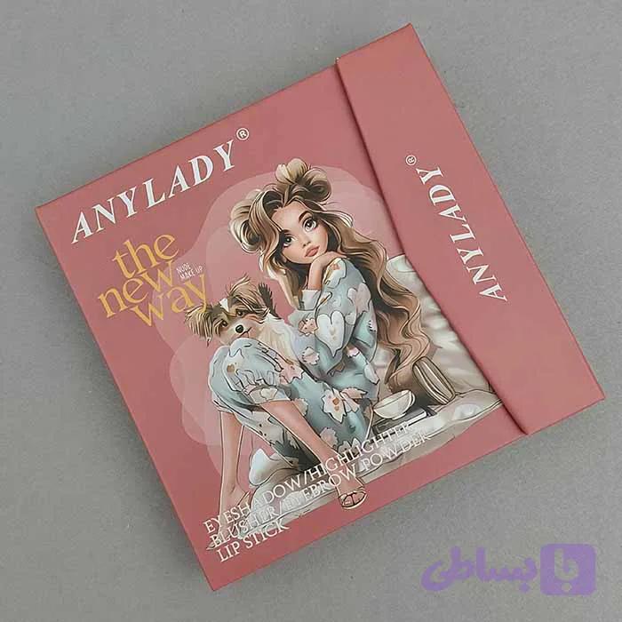 پالت سایه کیفی چندکاره آنی لیدی ANYLADY مدل دختر هاپو دار پاپیون صورتی حجم 56 گرم کد 93067