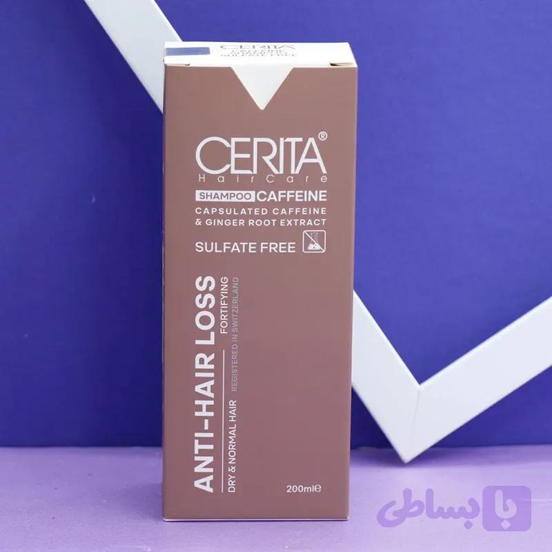 شامپو کافئین سریتا CERITA بدون سولفات موی خشک و معمولی حجم 200 میل 91462