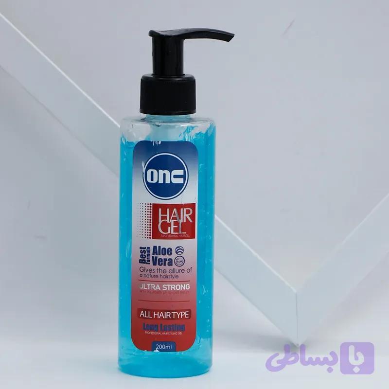 ژل پمپی موی سر رنگ آبی انس onc مناسب انواع مو حجم 200 میل 90961