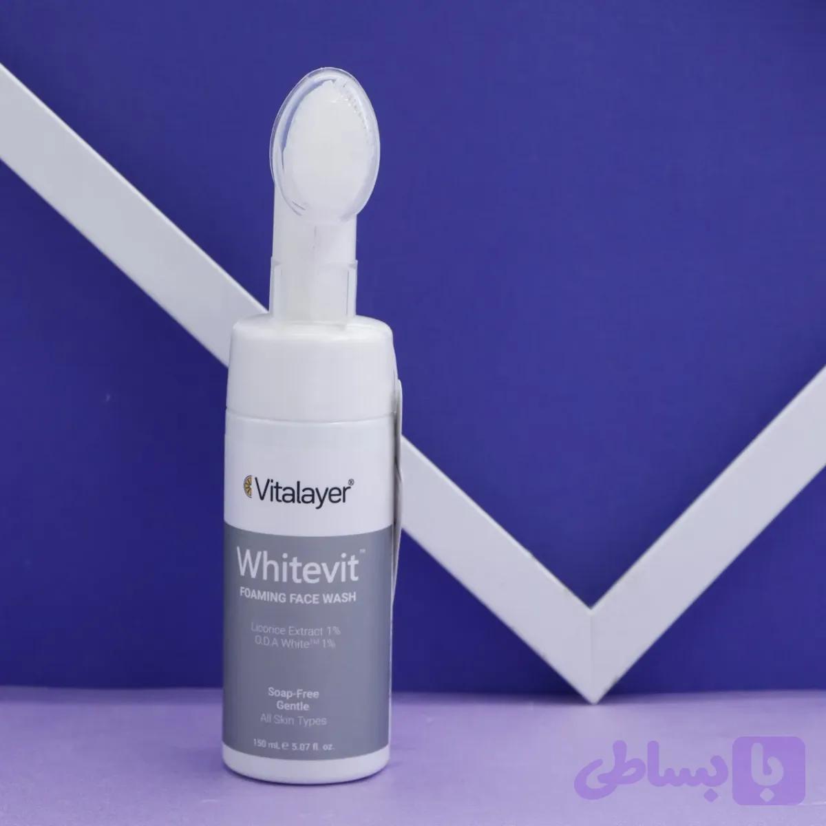 فوم شست و شوی صورت وایت ویت Vitalayer ویتالیر 150 میل مناسب پوست کدر و مستعد لک 92189