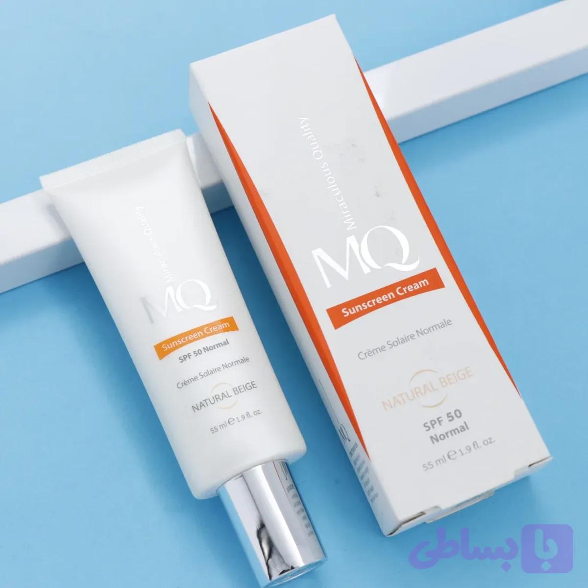 کرم ضد آفتاب برای پوست نرمال بژ طبیعی 55 میل MQ ام کیو SPF 50 کد 92149