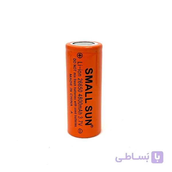 باتری شارژی سر تخت لیتیوم اسمال سان 4800mah 3.7v ۲۶۶۵۰