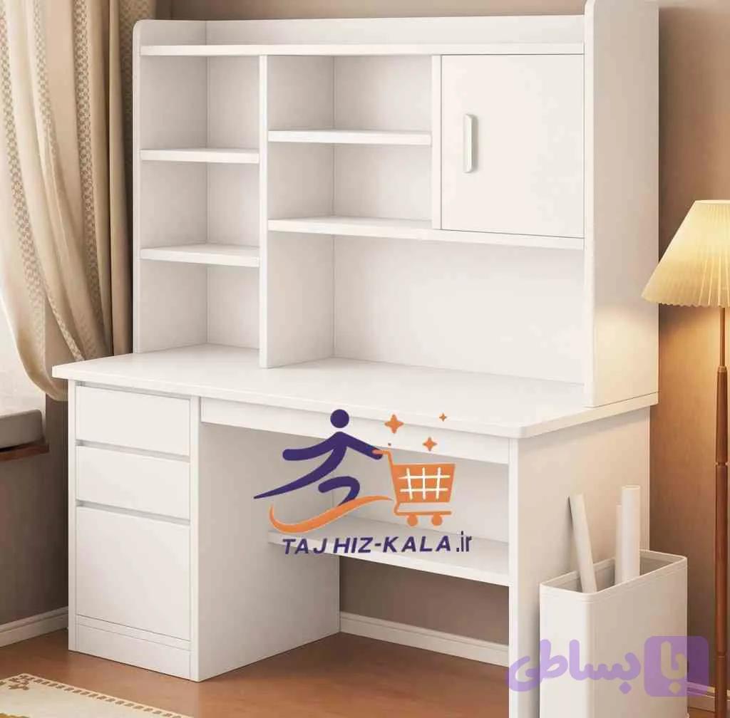 میز تحریر به همراه کتابخانه با دو کشو