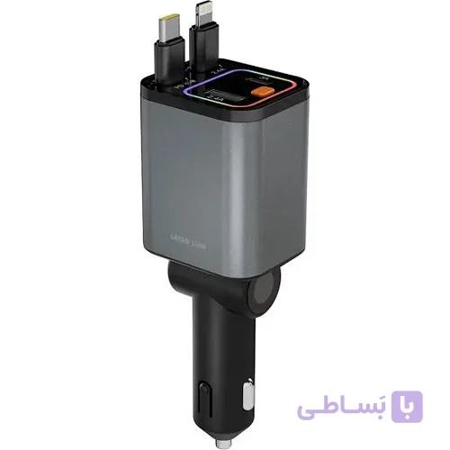 شارژر فندکی گرین لاین مدل Retractable 65W | کابل جمع‌شونده Type-C،Lightning — تصویر 1
