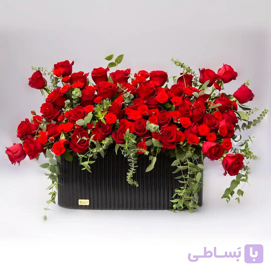 باکس گل رز قرمز کد 23554 | باختر