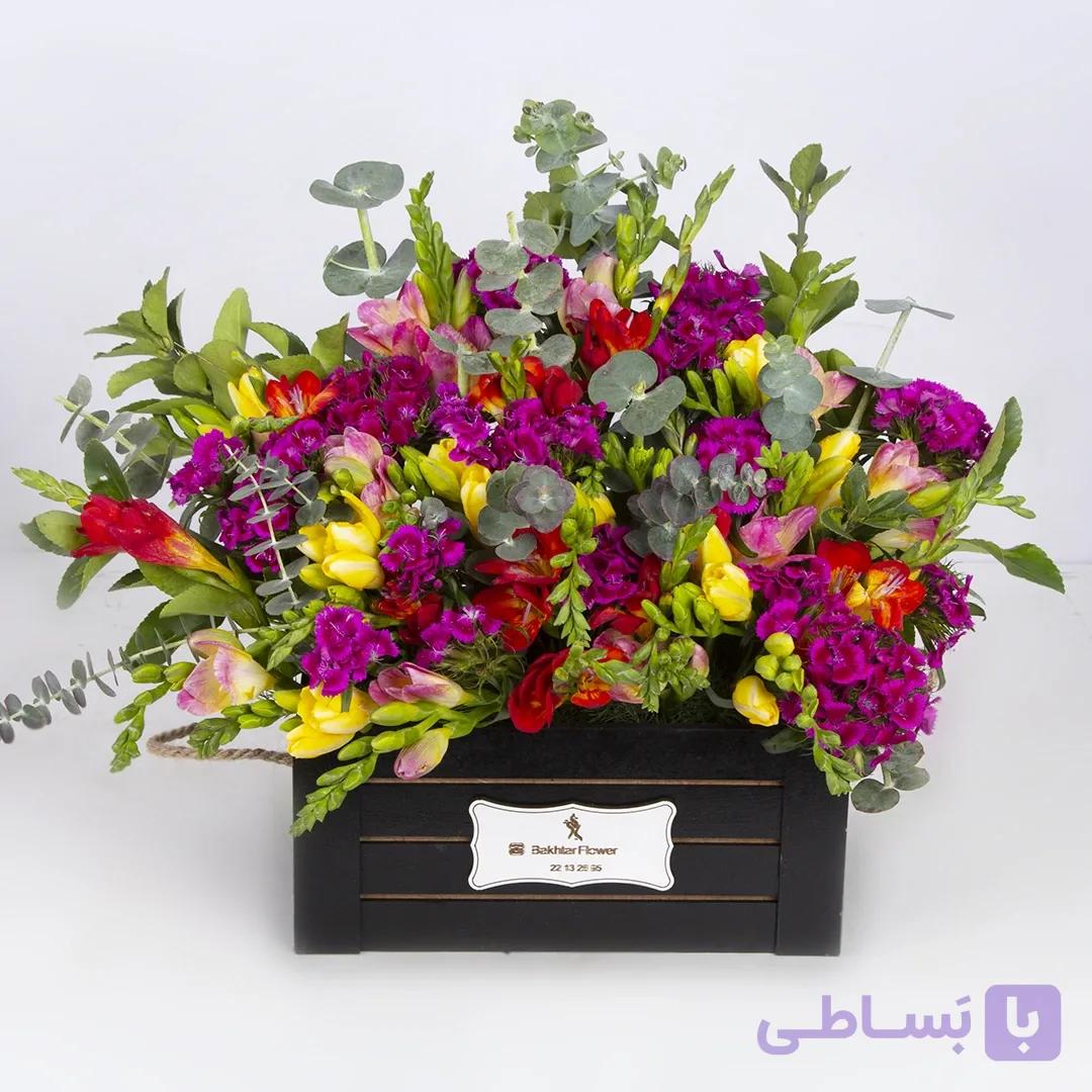 باکس چوبی گل فریزیا کد 4170 | فروشگاه گل و گیاه باختر