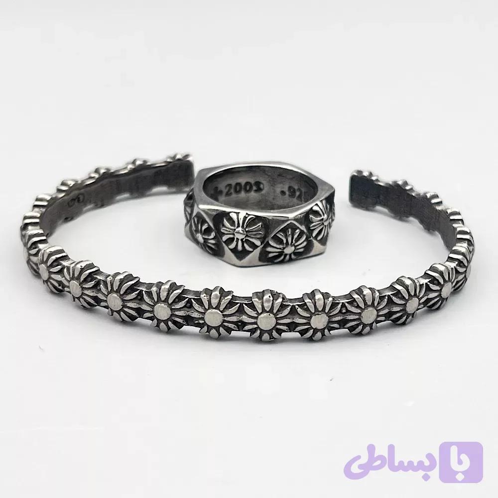 ست انگشتر پنج ضلعی صلیب زنبق و دستبند کروم هارتس (plus cross) — تصویر 1