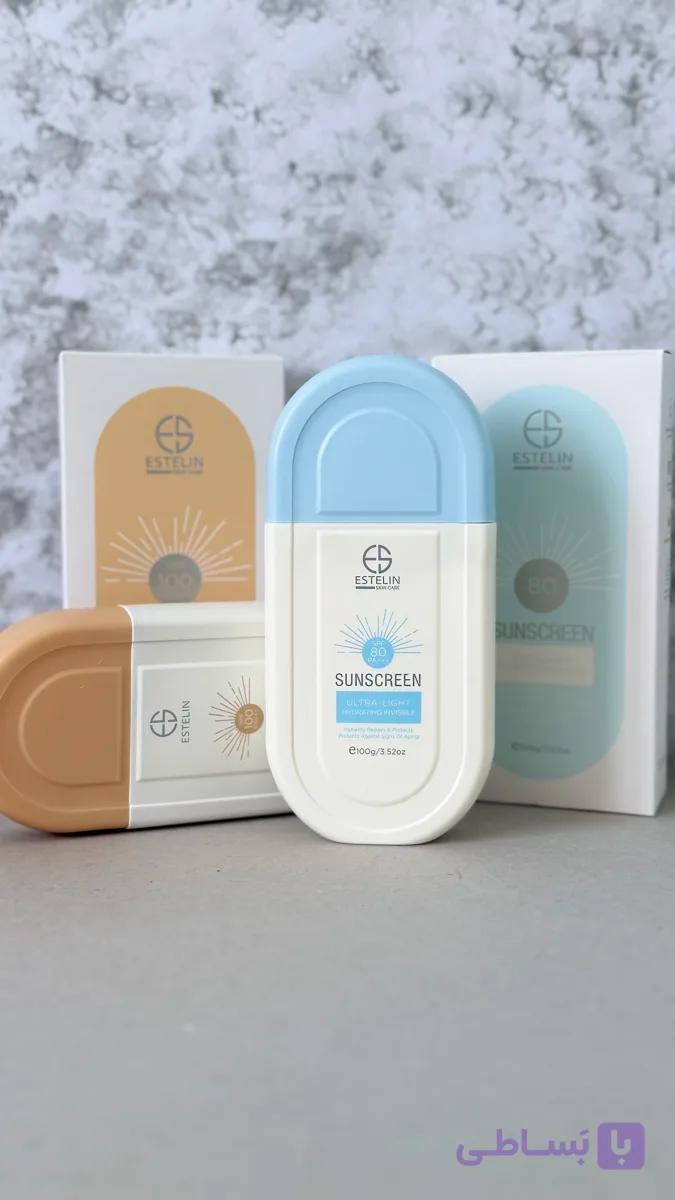 ضد آفتاب بی‌رنگ استلین SPF 80 حجم 100 گرم | Estelin Invisible Sunscreen