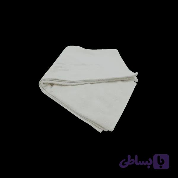 حوله استخری(نیم حمامی) بیز دورو آبگیر صد درصد پنبه و رنگ استخوانی اندازه (75 * 130)