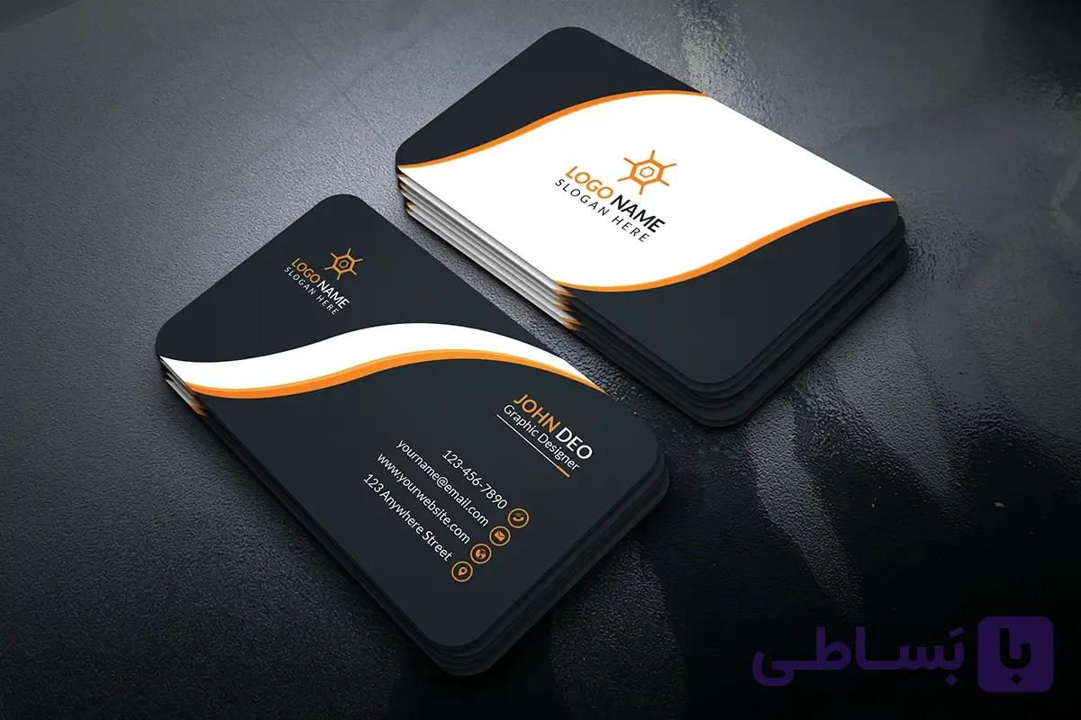 طرح کارت ویزیت اداری لایه باز آماده چاپ — تصویر 1