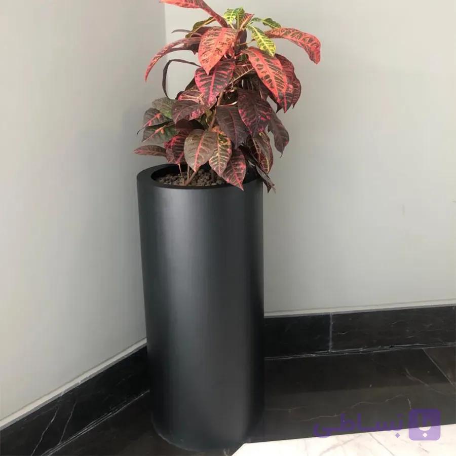 گلدان فلزی استوانه ای — تصویر 1