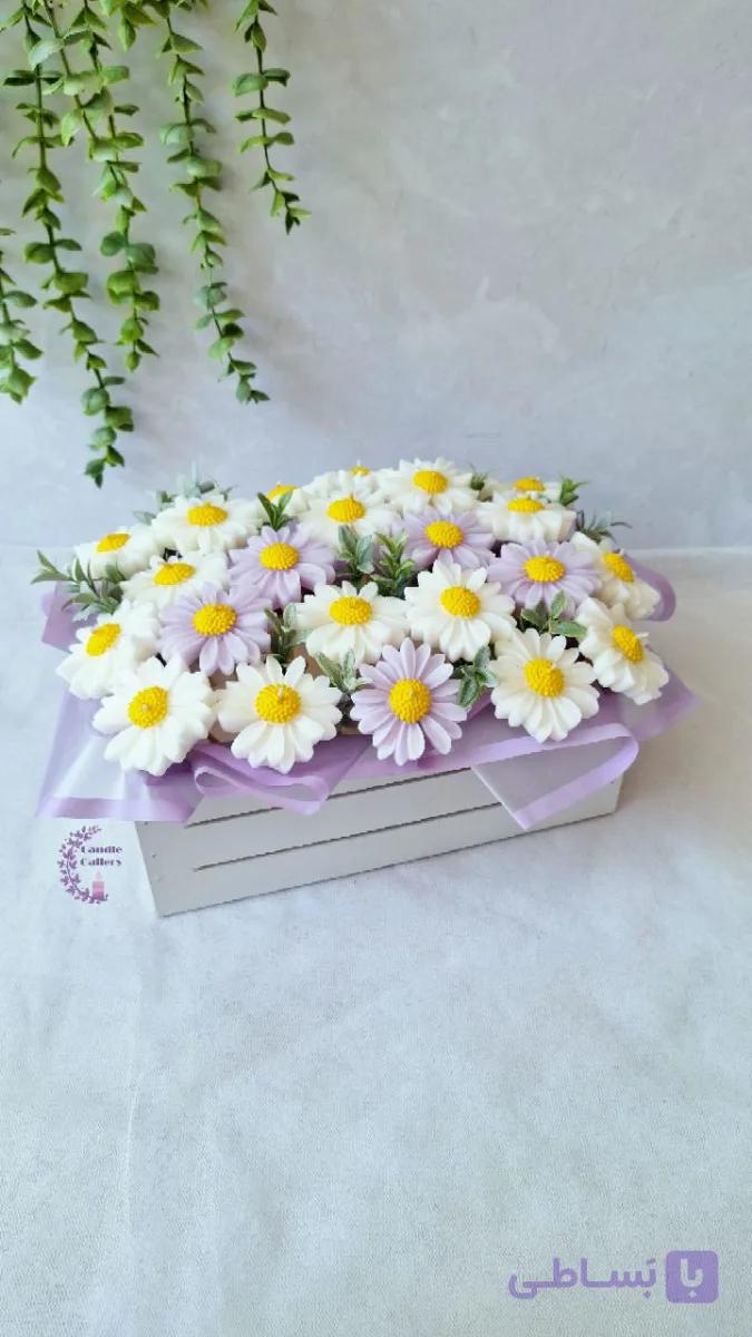 باکس شمع گل بابونه (مدل باکس دسته دار)