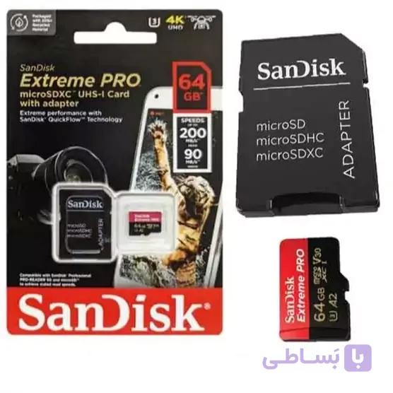 کارت حافظه سن دیسک (SanDisk ) مدل SanDisk Extreme PRO  ظرفیت 64 گیگ + خشاب