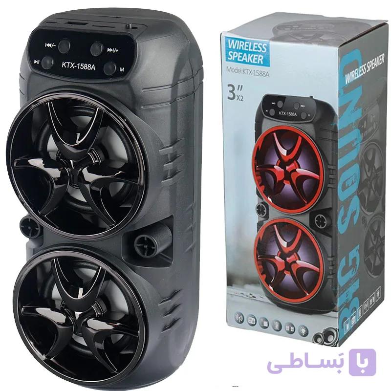 اسپیکر بلوتوثی رم و فلش خور  کی تی ایکس ( KTX) مدل 1588A  رنگ مشکی