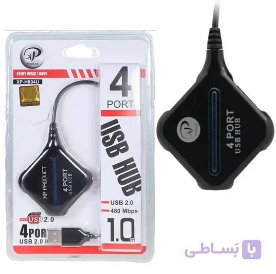 هاب 4 پورت USB 2.0 ایکس پی پروداکت مدل XP-H804Uبا کابل 1 متری
