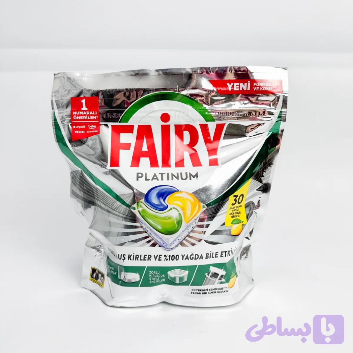 Fairy Platinum Limon – قرص ماشین ظرفشویی ۳۰ عددی — تصویر 1
