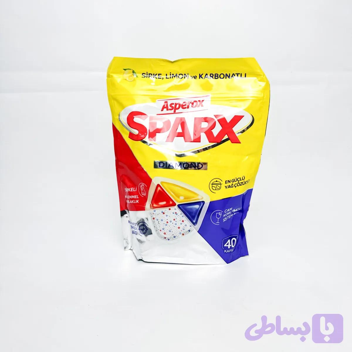قرص ماشین ظرفشویی Asperox اسپروکس– بسته ۴۰ عددی — تصویر 1