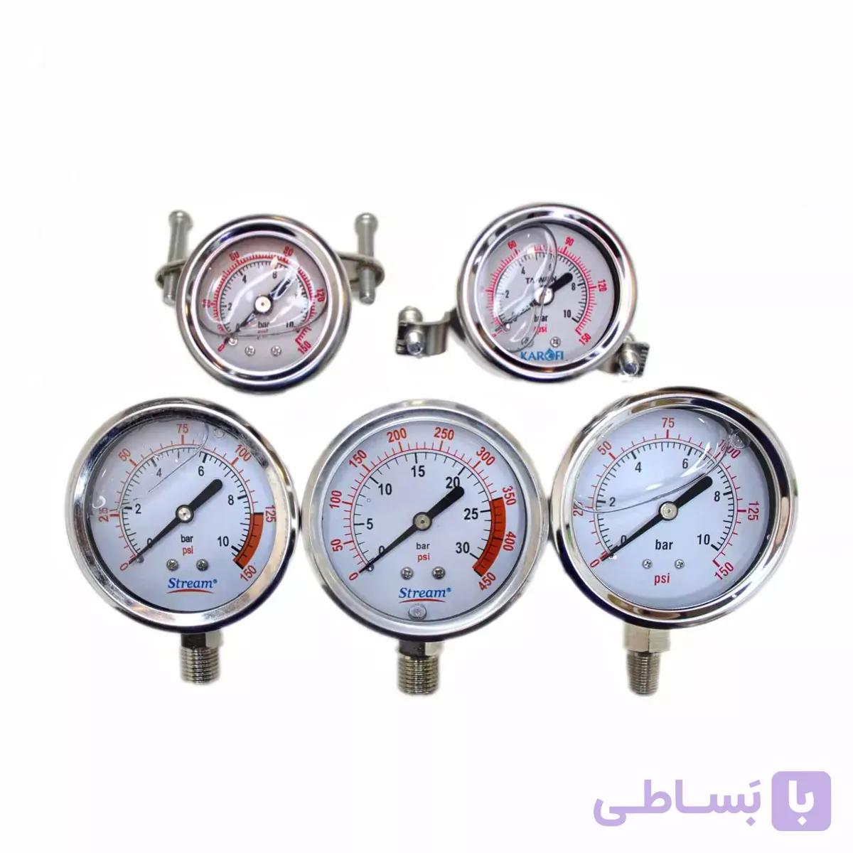 گیج بزرگ و کوچک دستگاه تصفیه آب