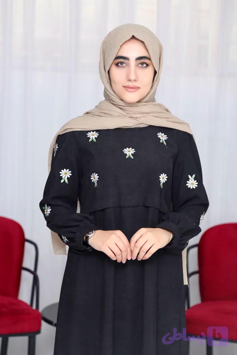 عبا بابونه مخمل کبریتی
