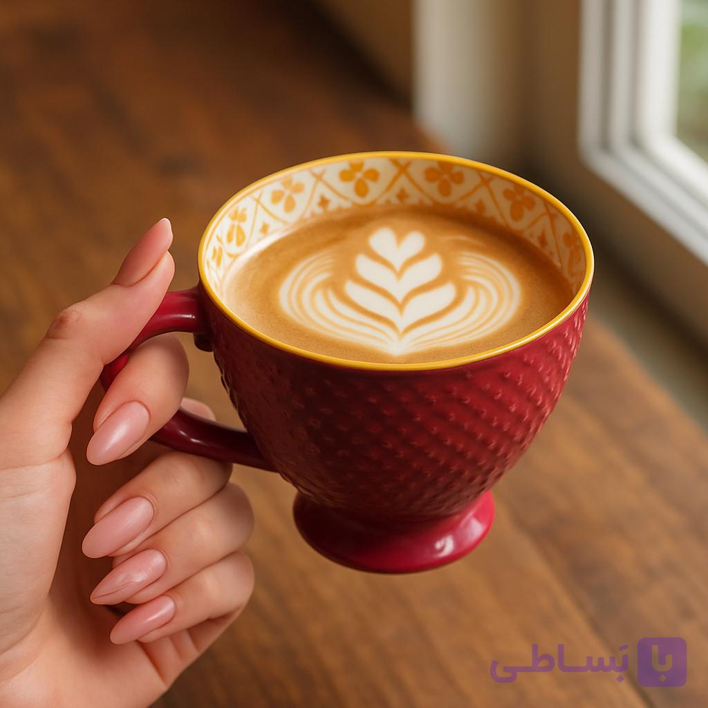 لته خوری دنی هوم زرشکی مدل گل‌دار — تصویر 1