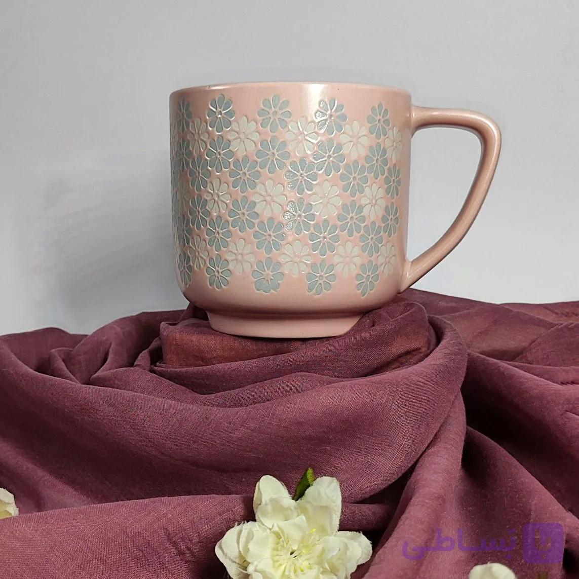 ماگ سرامیکی برجسته مدل شکوفه — تصویر 1