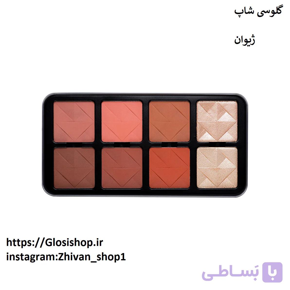 پالت رژگونه و هایلایتر کارکتر مدل C-A201 جذاب 8 رنگ
