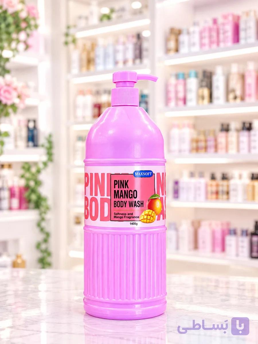 شامپو بدن مکس‌سافت مدل pink mango حجم1400میل