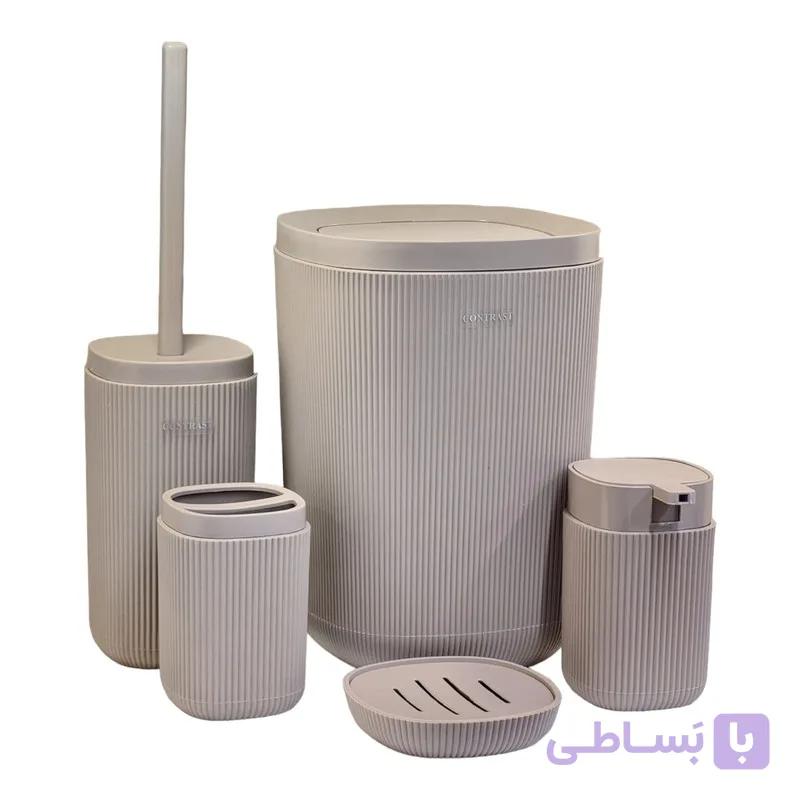 ست سرویس بهداشتی 5 پارچه مدل شیاردار روما برند کنتراست