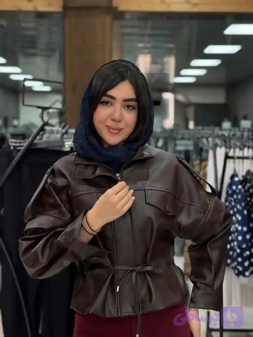 کاپشن بامبر چرم وارداتی زنانه آستین‌جداشو — تصویر 1