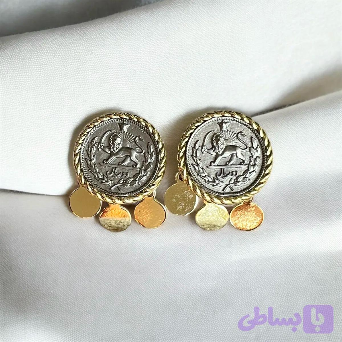 گوشواره سکه‌ای دوریالی پولکی