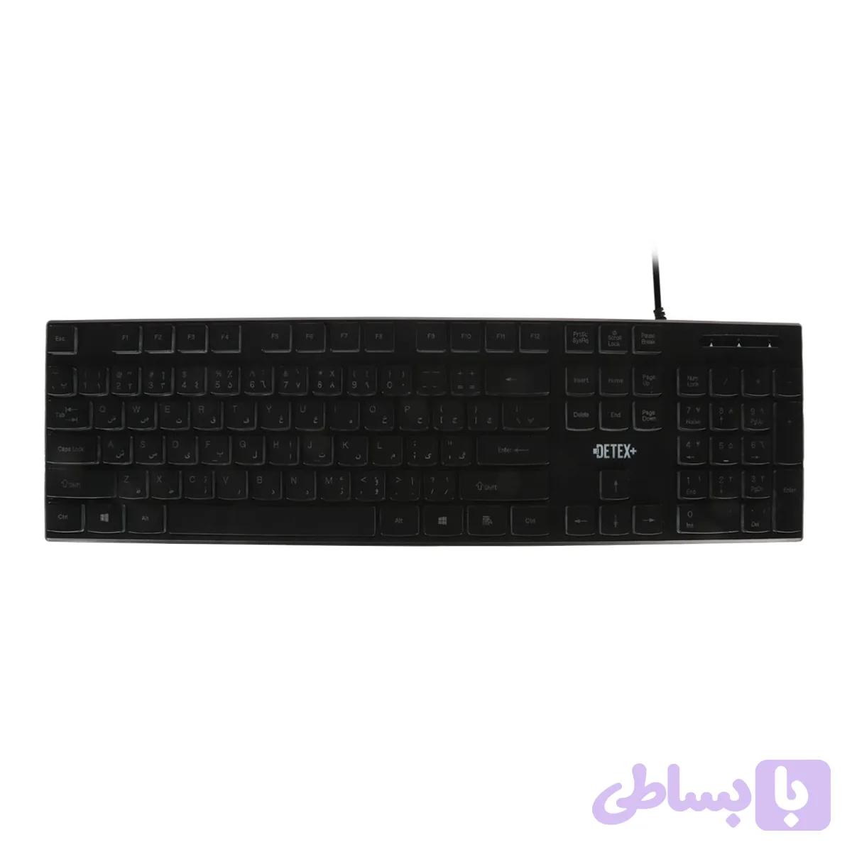 کیبورد باسیم گیمینگ +DETEX مدل DK702 - مشکی