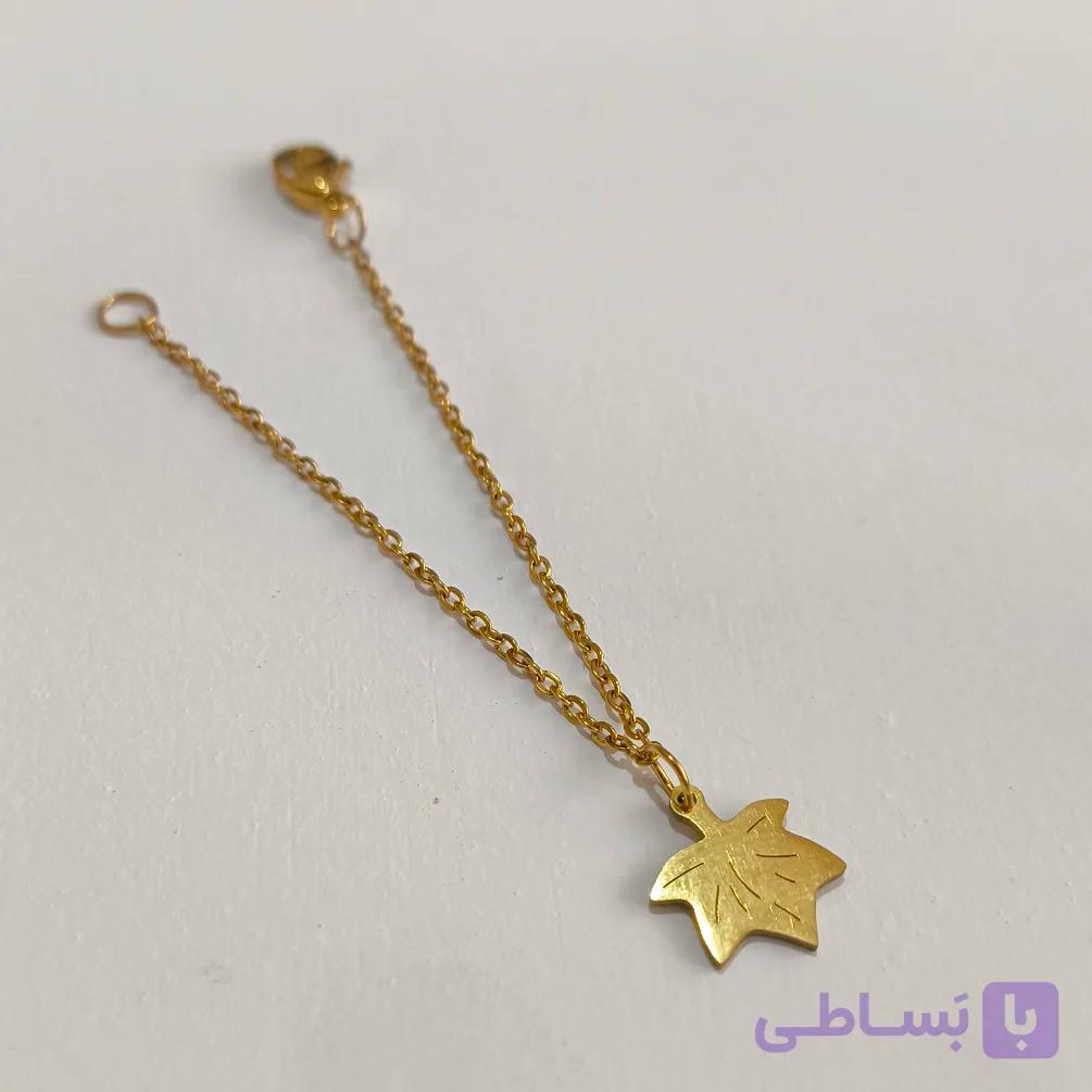 آویز ساعت استیل مدل برگ