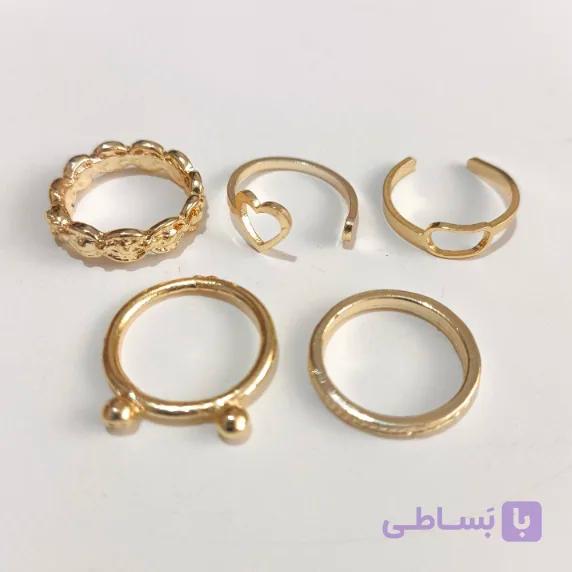 پک انگشتر زنانه پنج عددی مدل رز گاردن