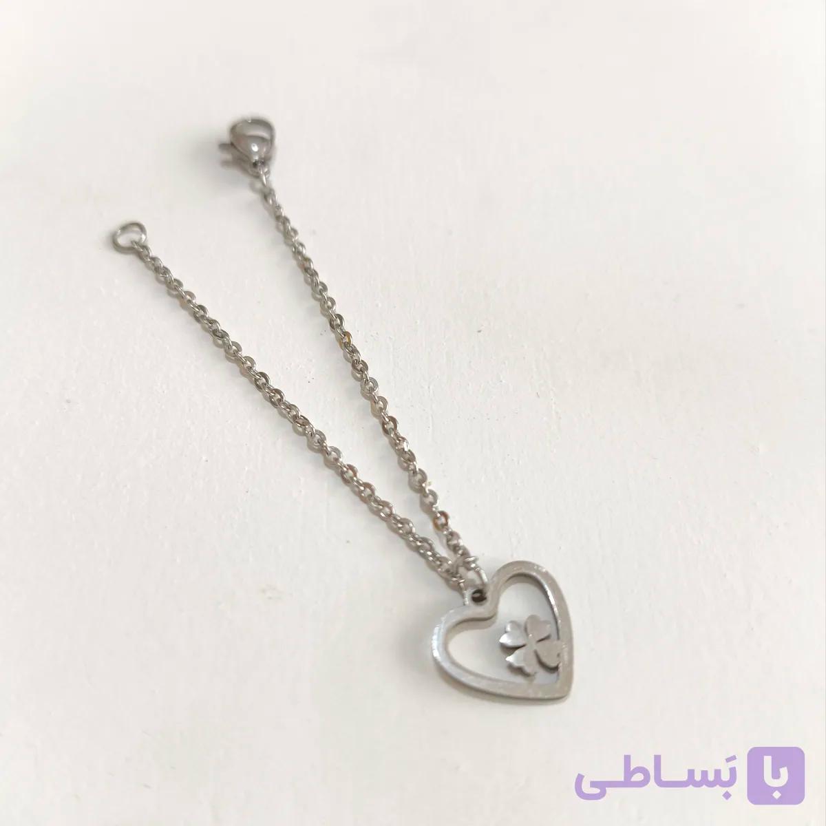 آویز ساعت استیل مدل قلب و شبدر