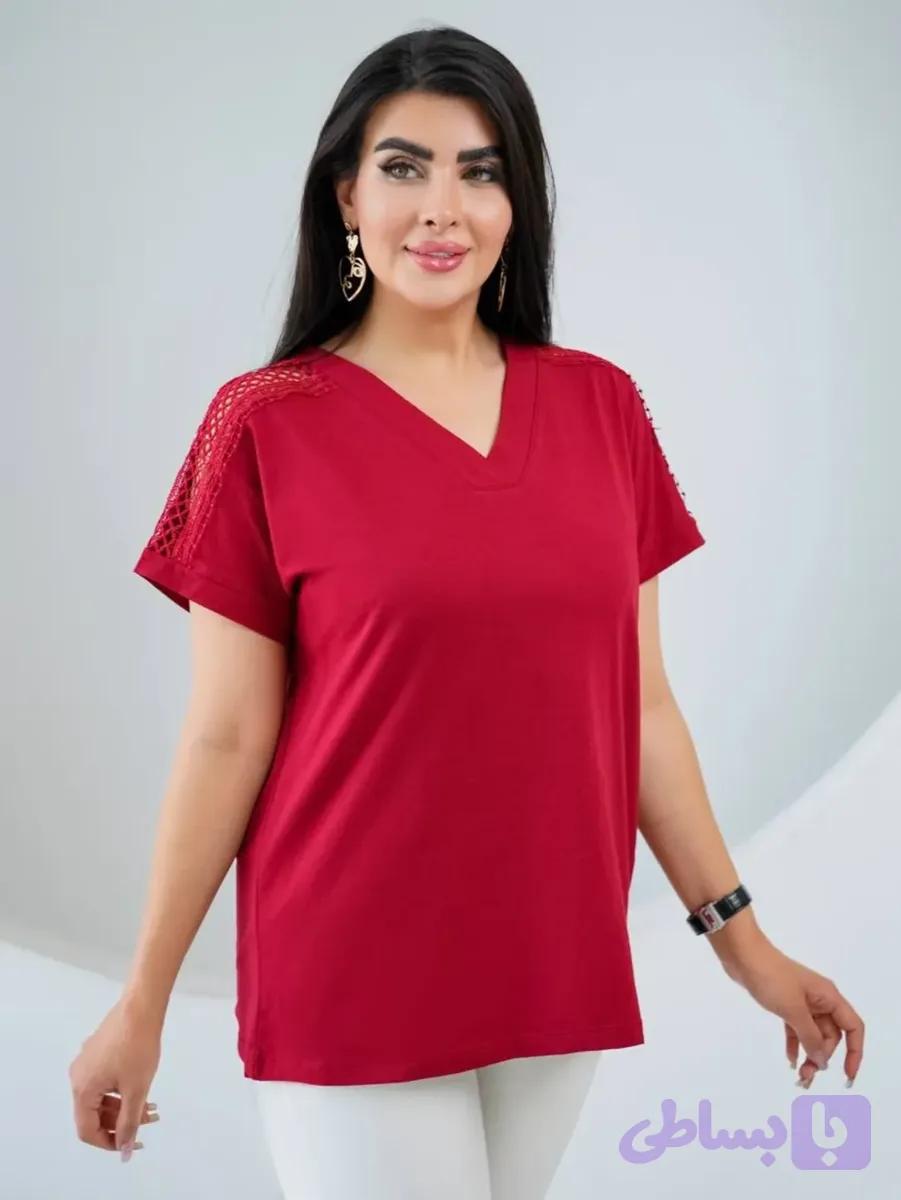 تیشرت آستین گیپور زنانه