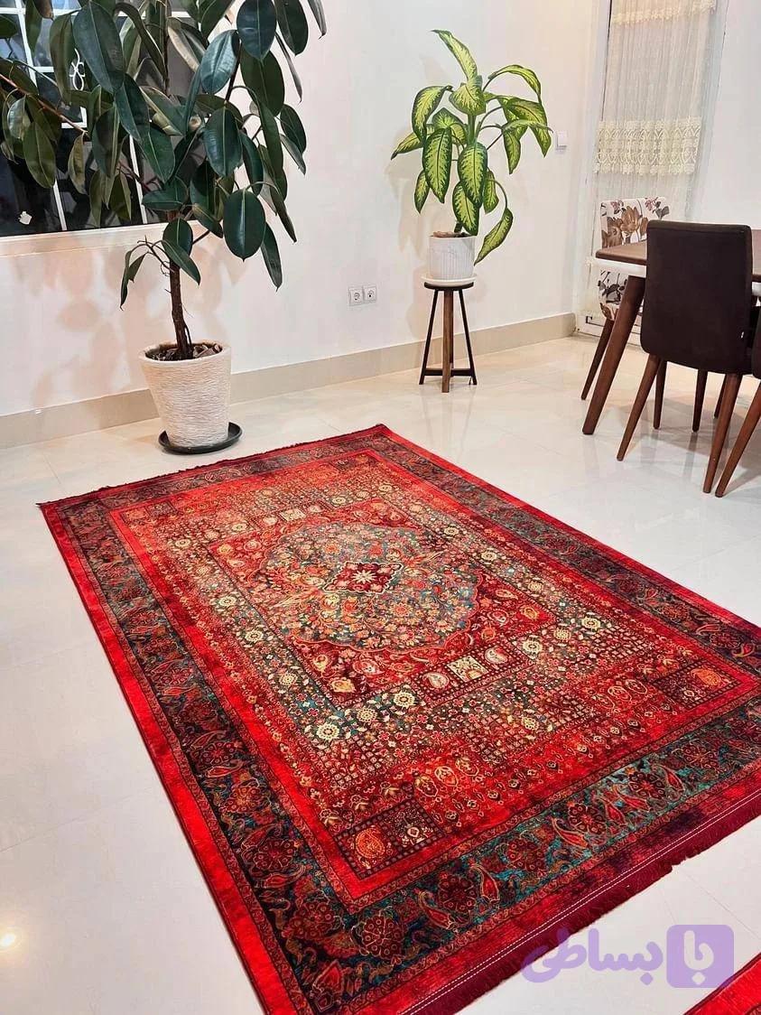 فرش محتشم 1200 شانه رنگ قرمز + فیلم — تصویر 1